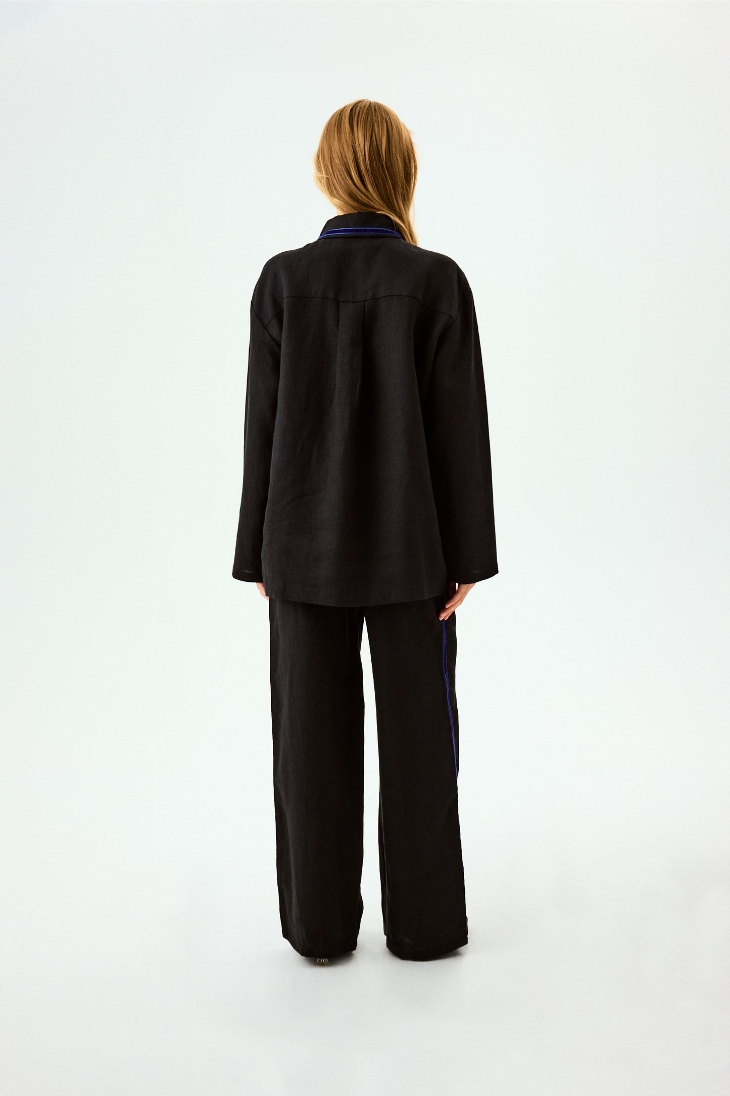 Paros Linen Unisex Pajama Pants in Black