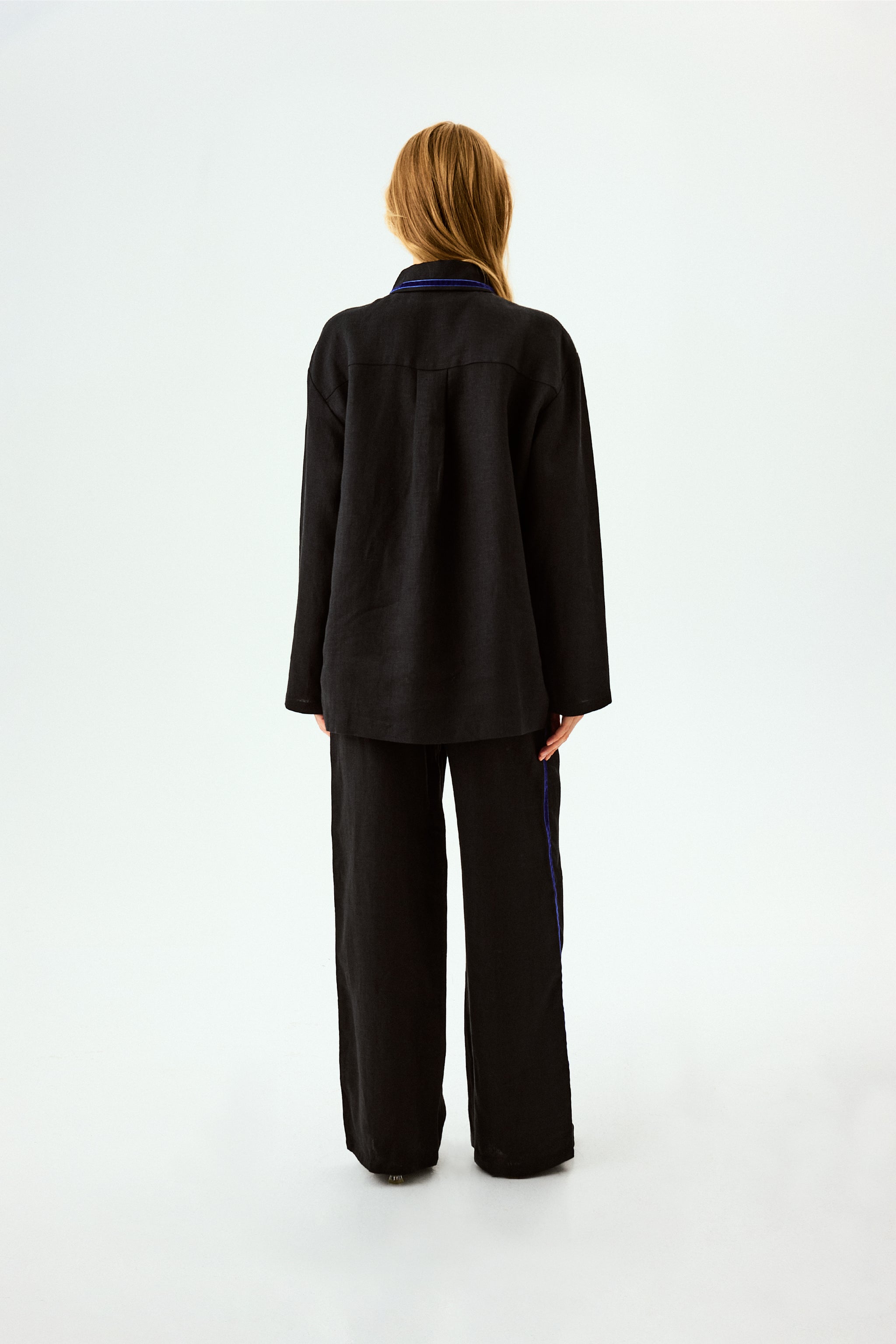 Paros Linen Unisex Pajama Pants in Black