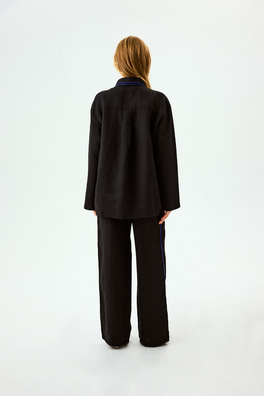Paros Linen Unisex Pajama Pants in Black