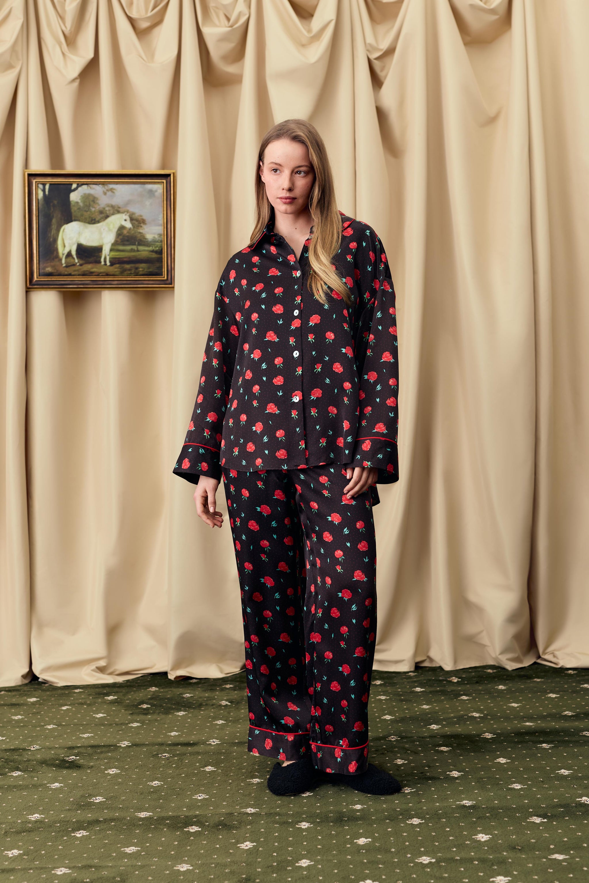 Pastelle Oversized Shirt in Poppies Print