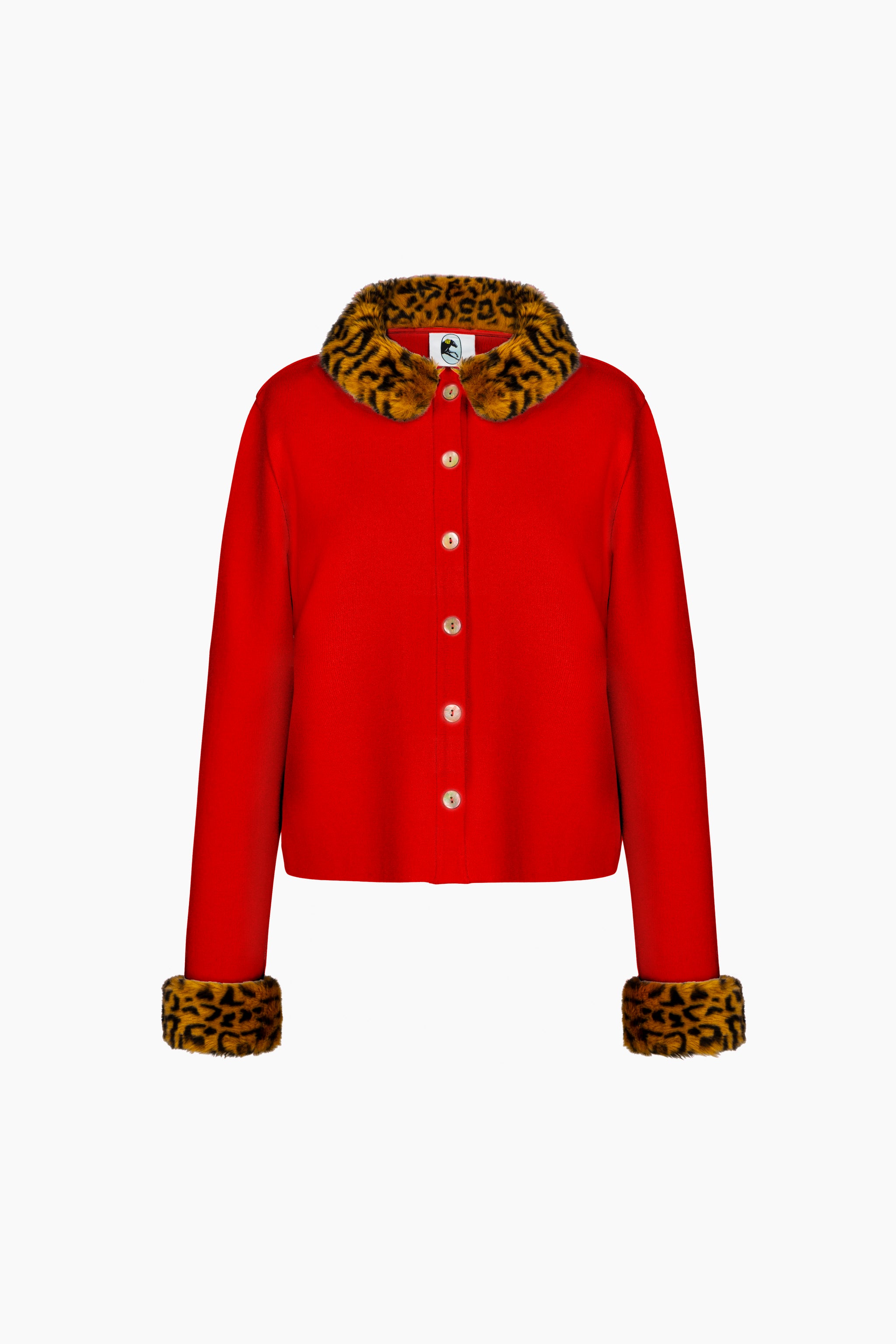 Carmela Knitted Cardigan in Red