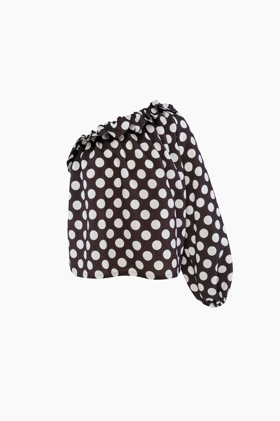 Gaia Soft Viscose Top in Black Polka Dot