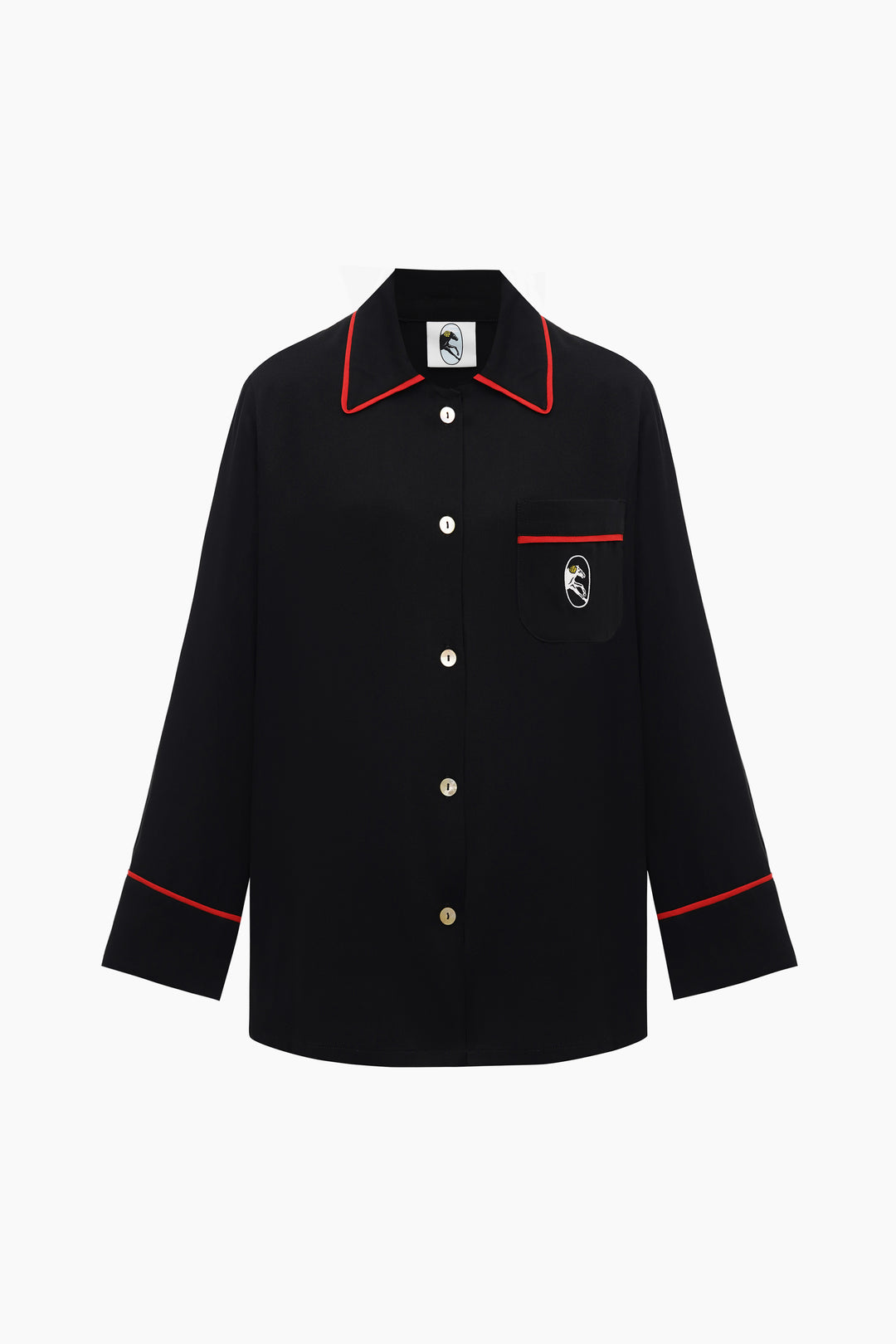 Finnegan Unisex Pajama Shirt in Black