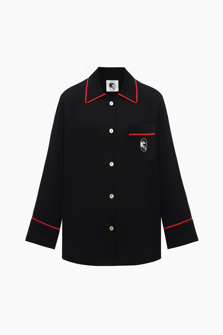 Finnegan Unisex Pajama Shirt in Black