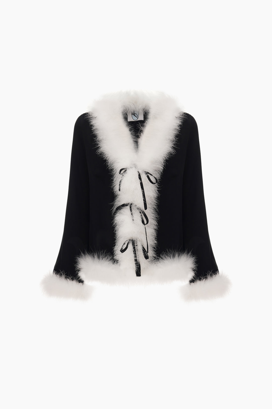 Venus in Love Blouse with Feathers in Black