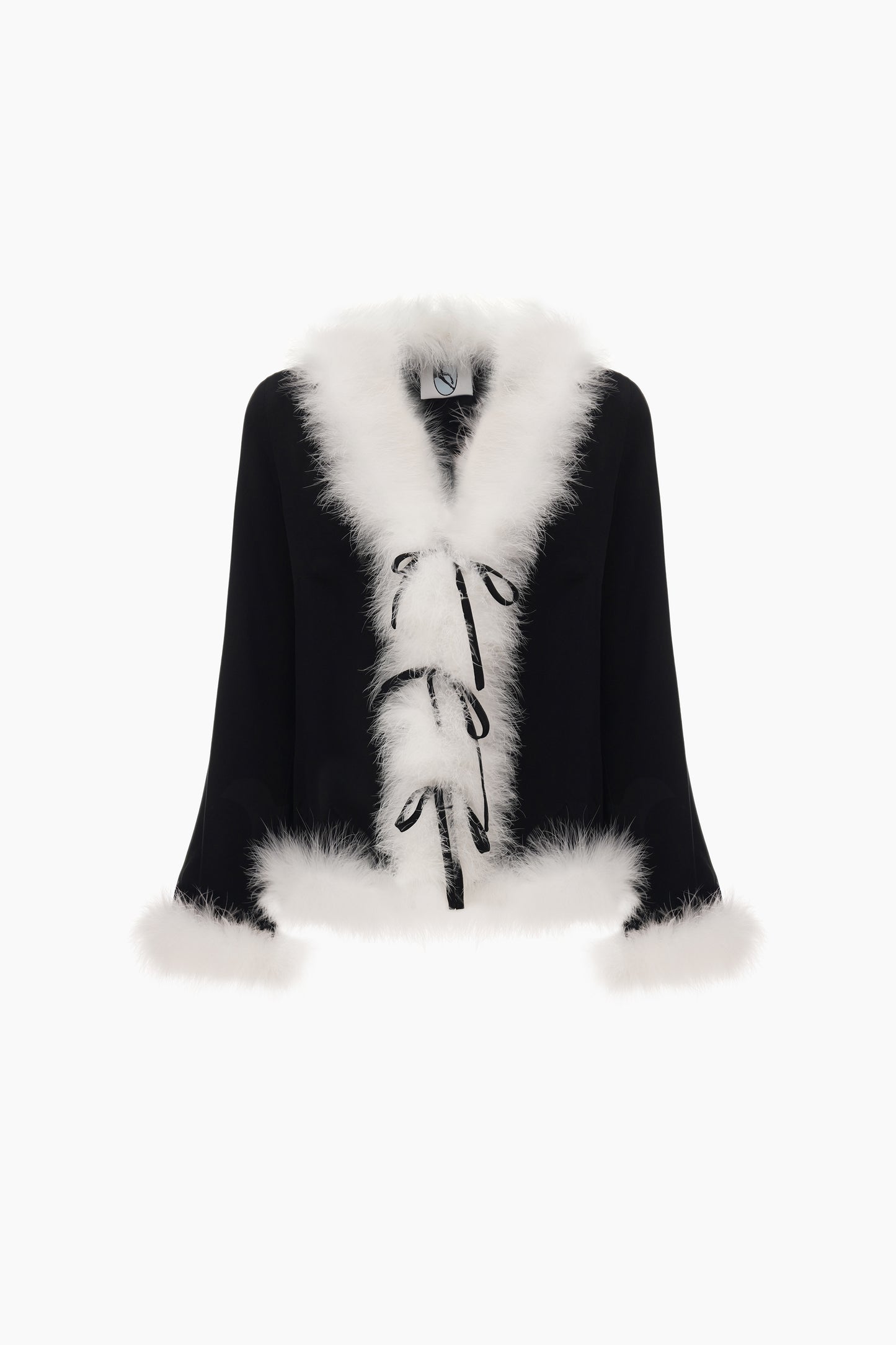 Venus in Love Blouse with Feathers in Black