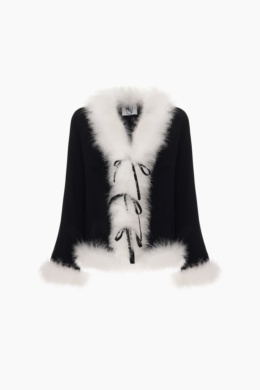 Venus in Love Blouse with Feathers in Black